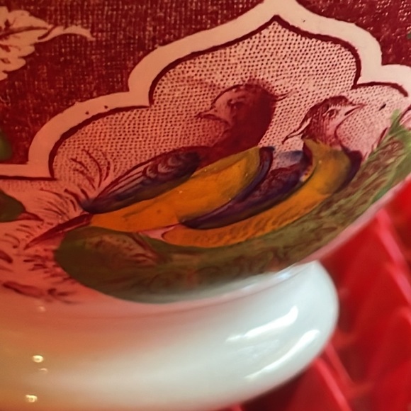 VERY PRETTY LITTLE ANTIQUE ‘PHEASANT’ BOWL - Picture 4 of 11